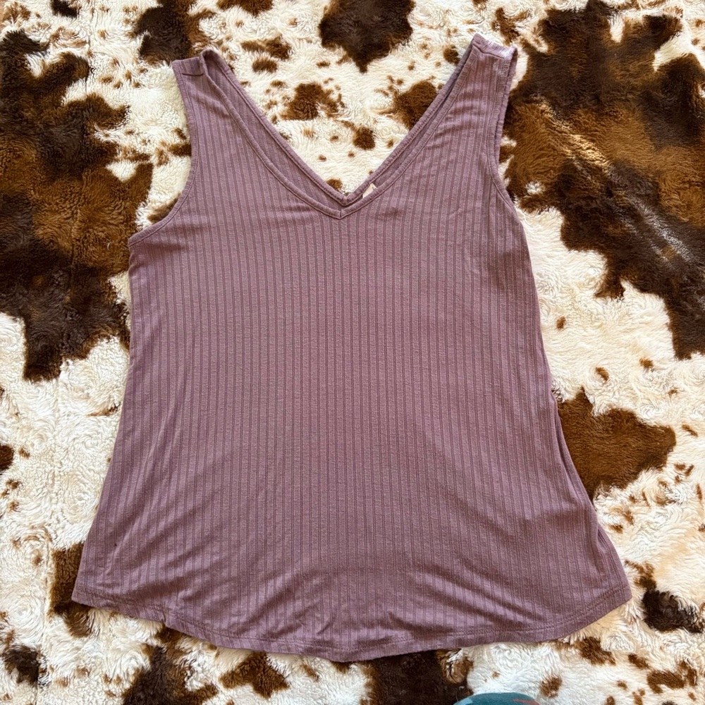 Mudd Dusty Purple Ribbed Tank Top